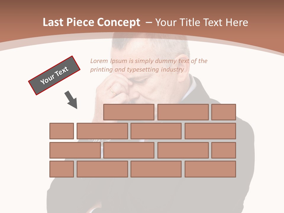 A Man In A Suit Is Holding His Hand To His Face PowerPoint Template