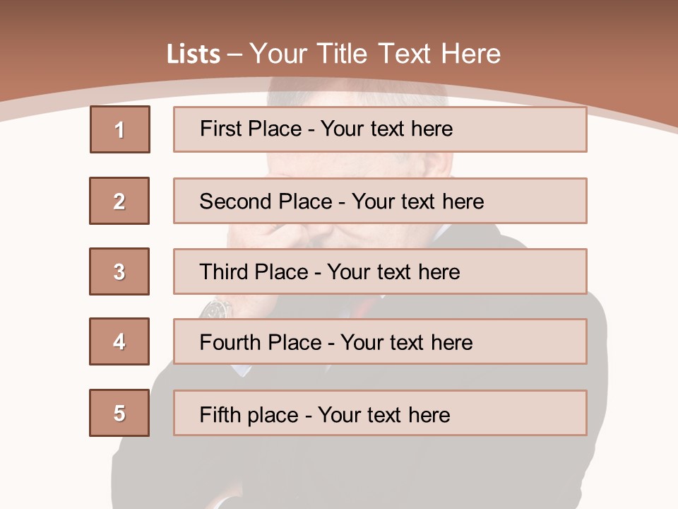 A Man In A Suit Is Holding His Hand To His Face PowerPoint Template