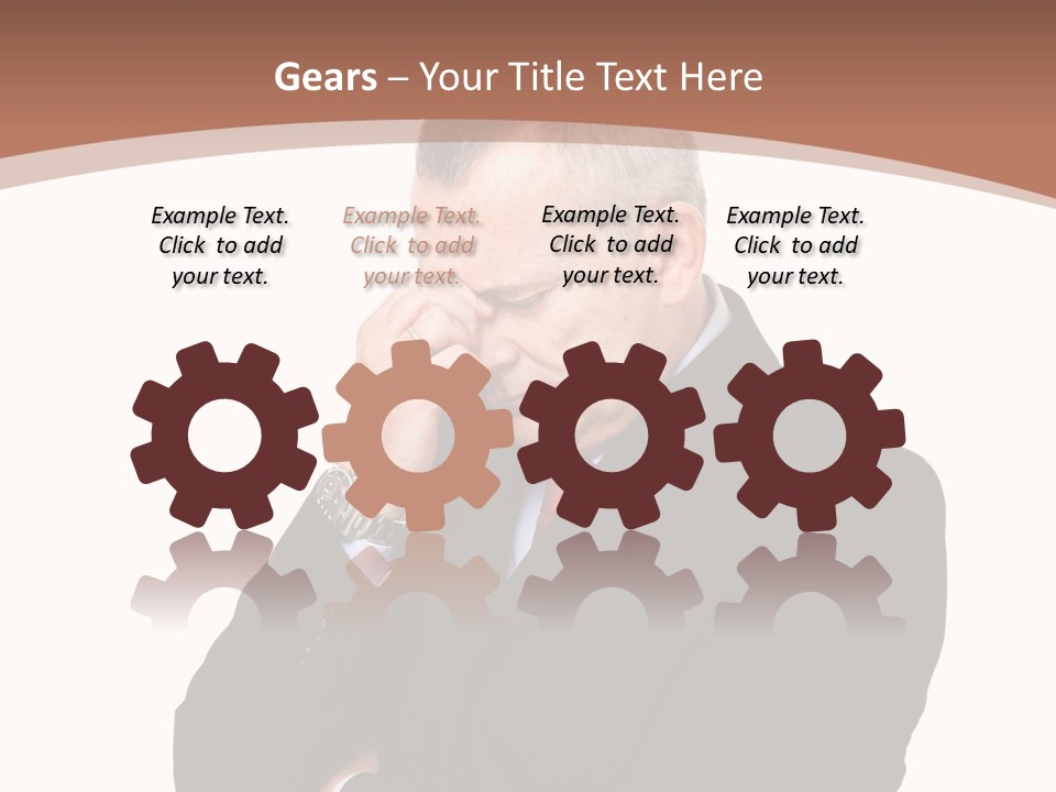 A Man In A Suit Is Holding His Hand To His Face PowerPoint Template