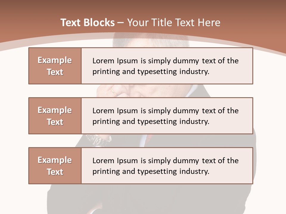 A Man In A Suit Is Holding His Hand To His Face PowerPoint Template