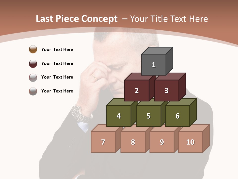 A Man In A Suit Is Holding His Hand To His Face PowerPoint Template