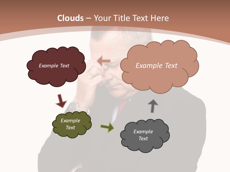 A Man In A Suit Is Holding His Hand To His Face PowerPoint Template