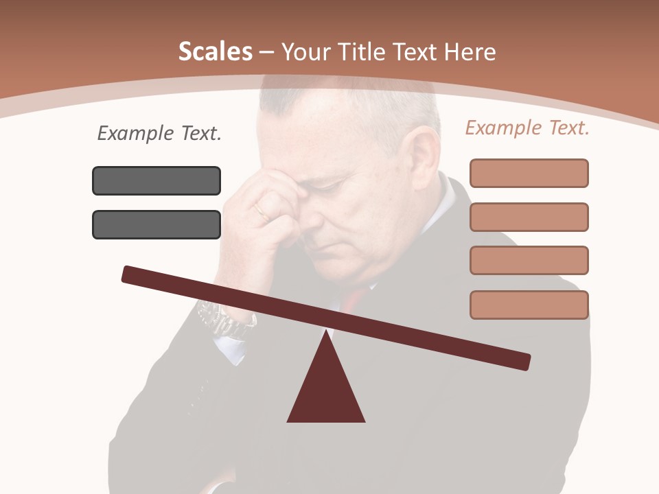 A Man In A Suit Is Holding His Hand To His Face PowerPoint Template