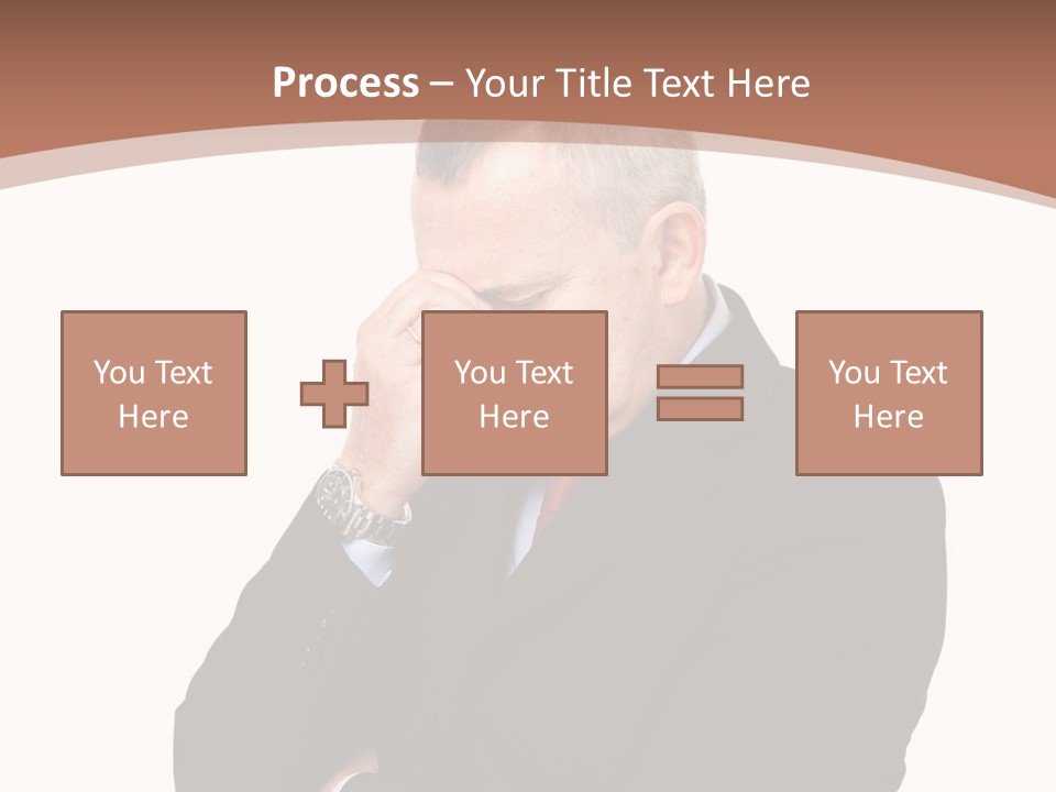 A Man In A Suit Is Holding His Hand To His Face PowerPoint Template
