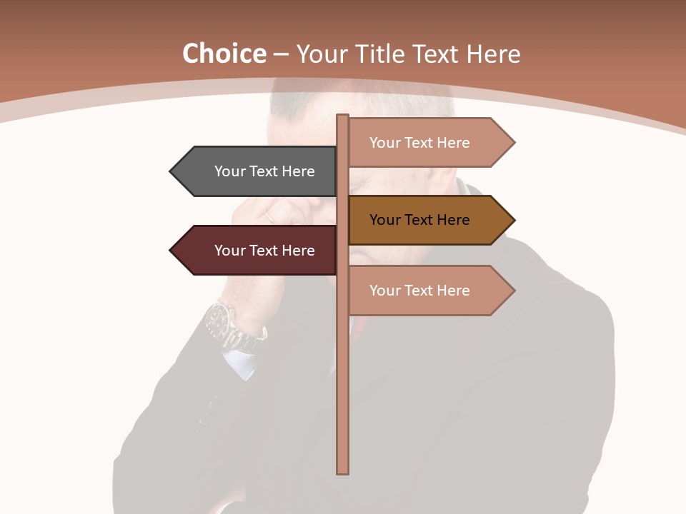 A Man In A Suit Is Holding His Hand To His Face PowerPoint Template