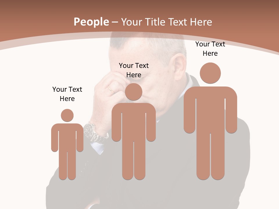 A Man In A Suit Is Holding His Hand To His Face PowerPoint Template