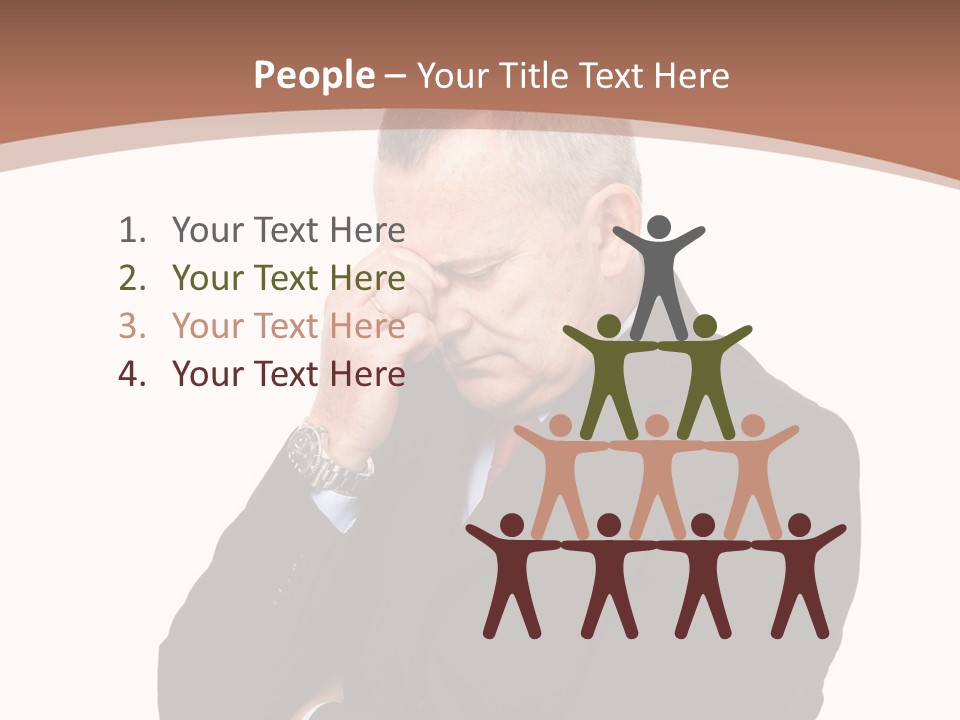 A Man In A Suit Is Holding His Hand To His Face PowerPoint Template