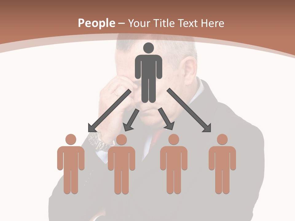 A Man In A Suit Is Holding His Hand To His Face PowerPoint Template