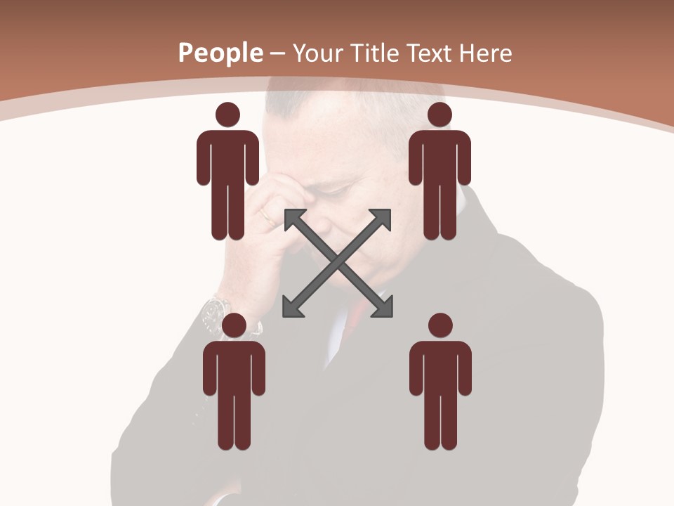 A Man In A Suit Is Holding His Hand To His Face PowerPoint Template