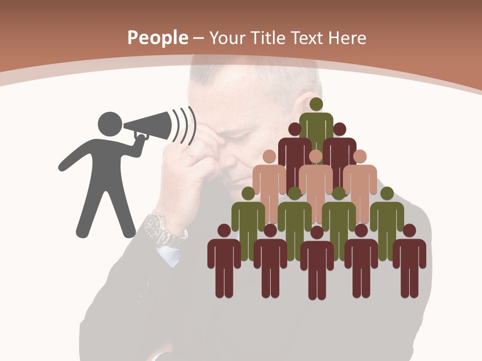 A Man In A Suit Is Holding His Hand To His Face PowerPoint Template