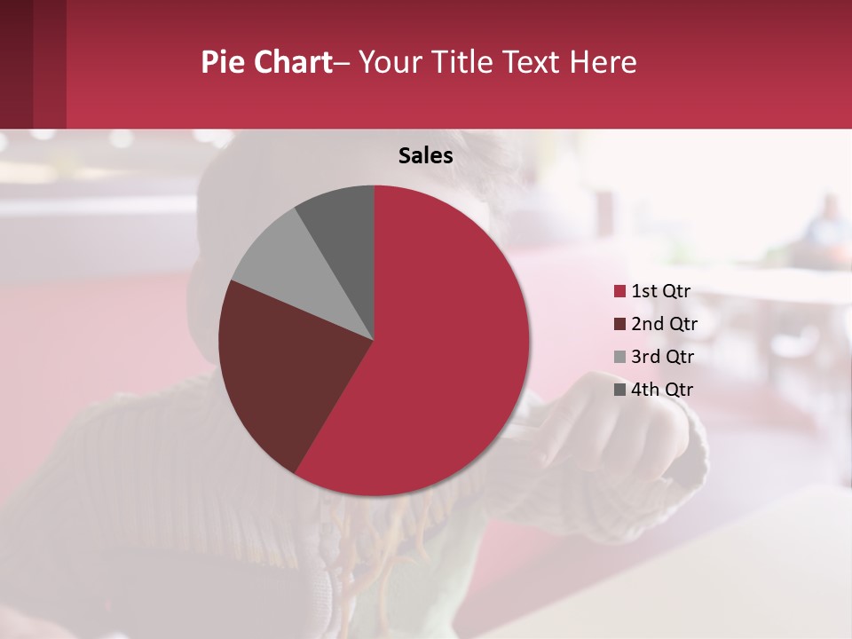 A Young Boy Eating Noodles In A Restaurant PowerPoint Template