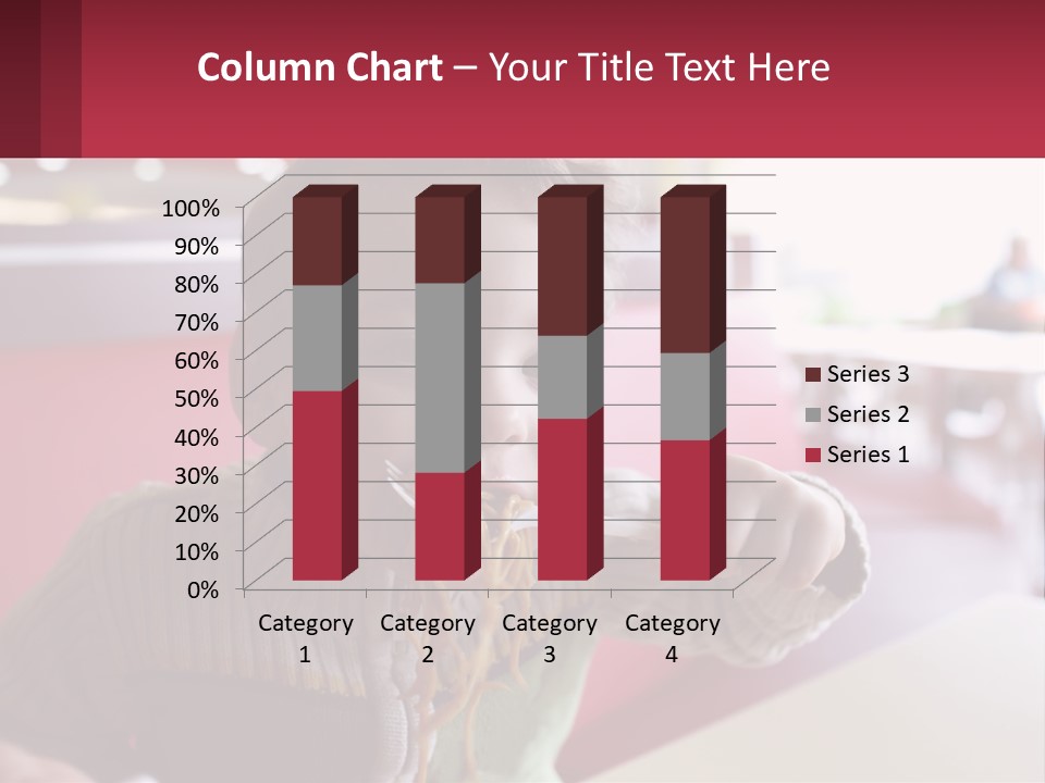 A Young Boy Eating Noodles In A Restaurant PowerPoint Template