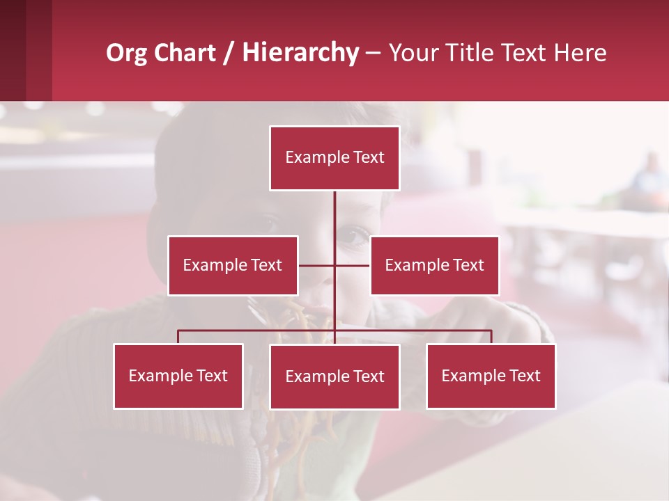 A Young Boy Eating Noodles In A Restaurant PowerPoint Template