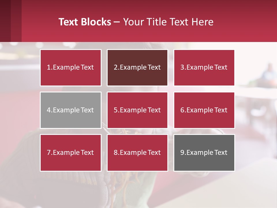 A Young Boy Eating Noodles In A Restaurant PowerPoint Template