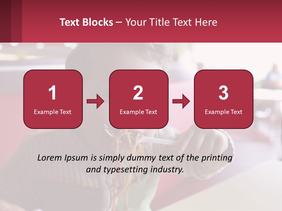 A Young Boy Eating Noodles In A Restaurant PowerPoint Template