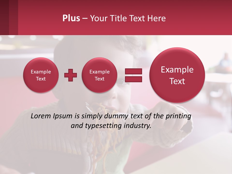 A Young Boy Eating Noodles In A Restaurant PowerPoint Template