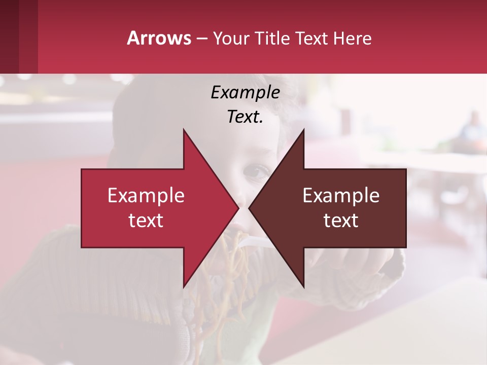 A Young Boy Eating Noodles In A Restaurant PowerPoint Template