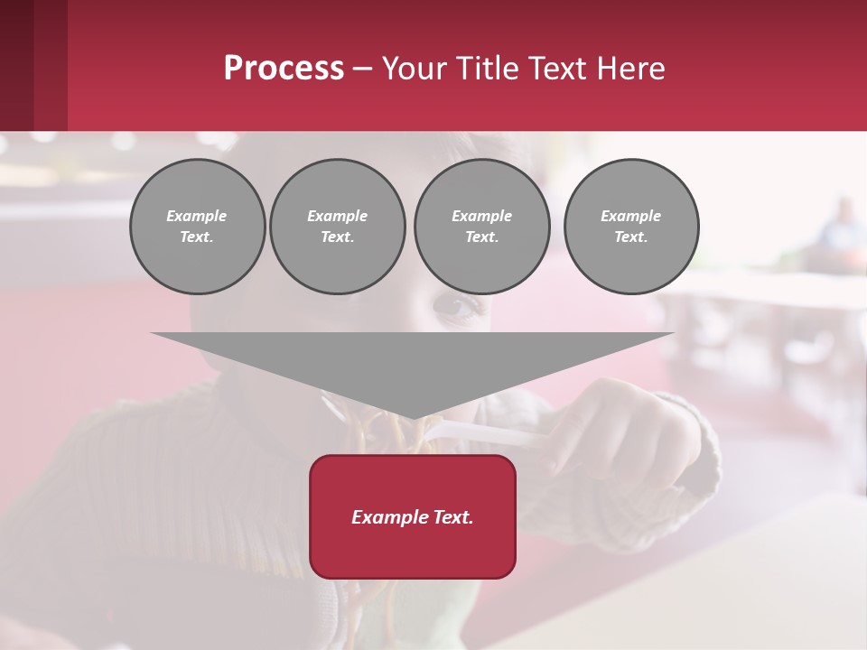 A Young Boy Eating Noodles In A Restaurant PowerPoint Template