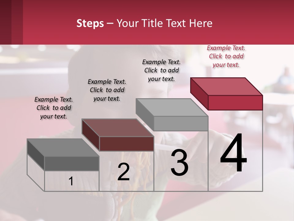 A Young Boy Eating Noodles In A Restaurant PowerPoint Template