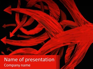 A Red And Black Abstract Background With Arrows PowerPoint Template