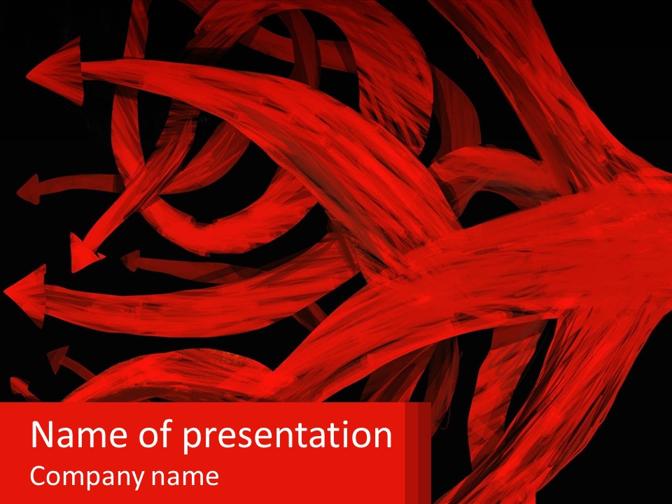 A Red And Black Abstract Background With Arrows PowerPoint Template