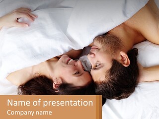 A Man And A Woman Laying In Bed Together PowerPoint Template