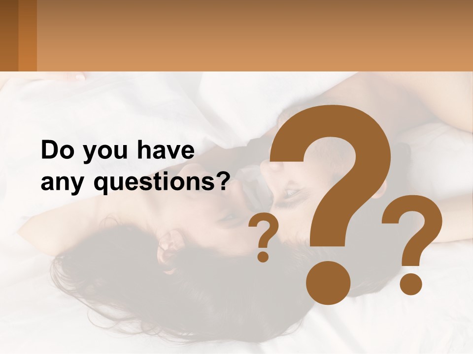 A Man And A Woman Laying In Bed Together PowerPoint Template