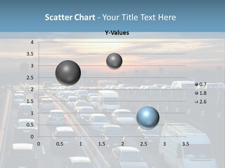 A Highway Filled With Lots Of Traffic With A Sunset In The Background PowerPoint Template