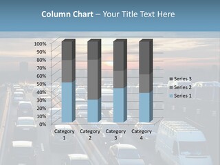 A Highway Filled With Lots Of Traffic With A Sunset In The Background PowerPoint Template