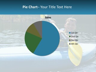 A Young Boy In A Blue Kayak With A Yellow Oar PowerPoint Template