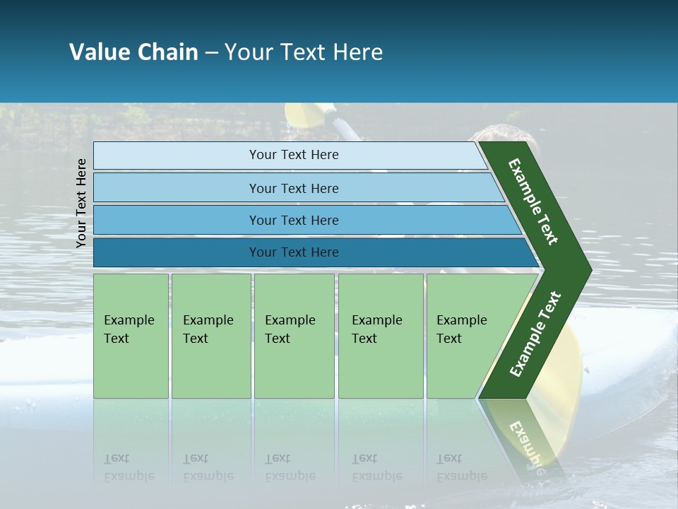 A Young Boy In A Blue Kayak With A Yellow Oar PowerPoint Template