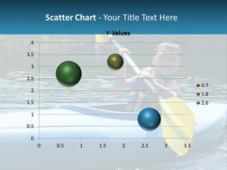 A Young Boy In A Blue Kayak With A Yellow Oar PowerPoint Template