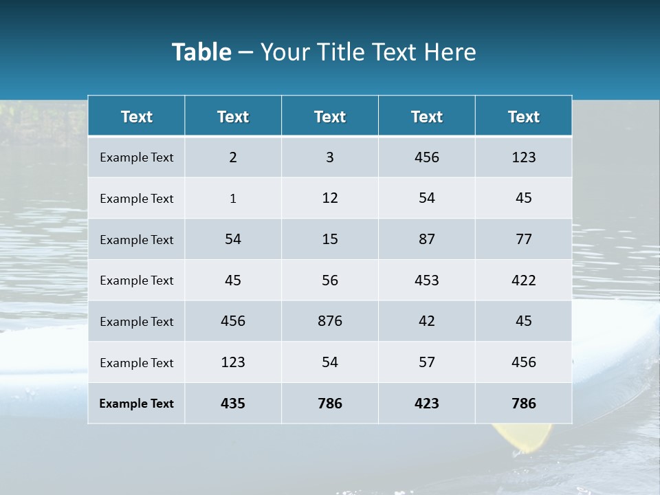 A Young Boy In A Blue Kayak With A Yellow Oar PowerPoint Template