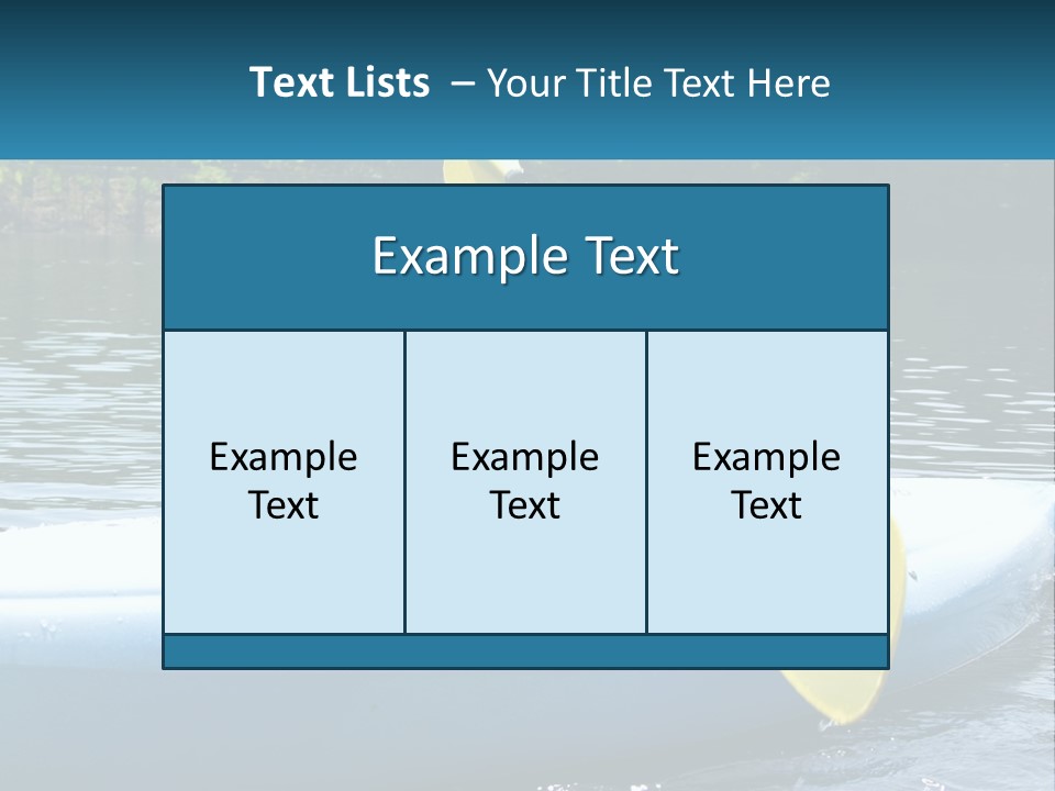 A Young Boy In A Blue Kayak With A Yellow Oar PowerPoint Template