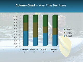 A Young Boy In A Blue Kayak With A Yellow Oar PowerPoint Template