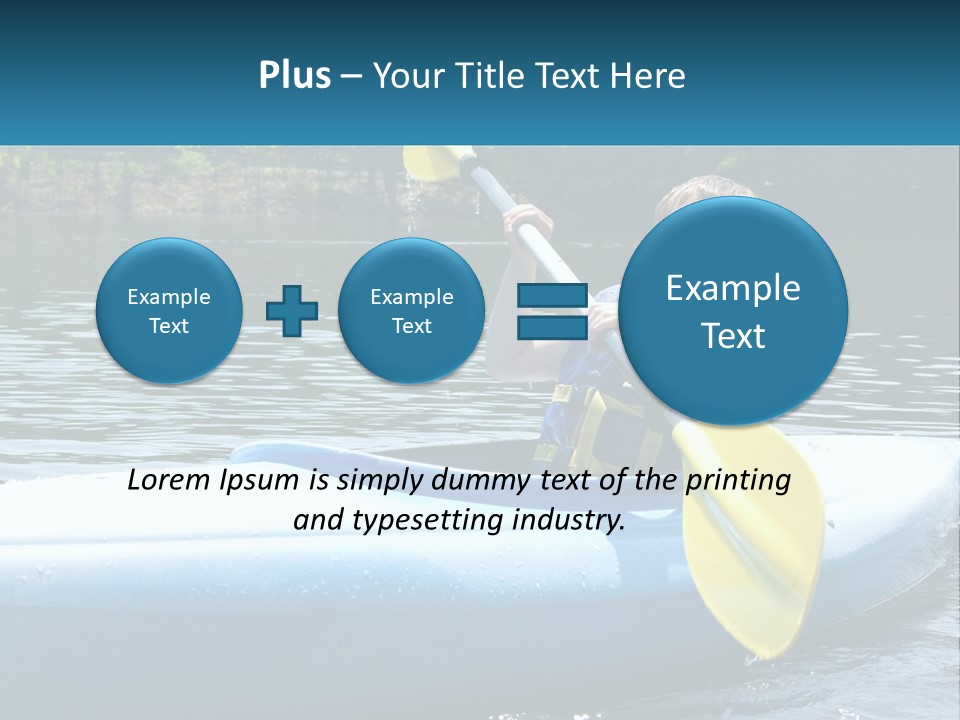 A Young Boy In A Blue Kayak With A Yellow Oar PowerPoint Template