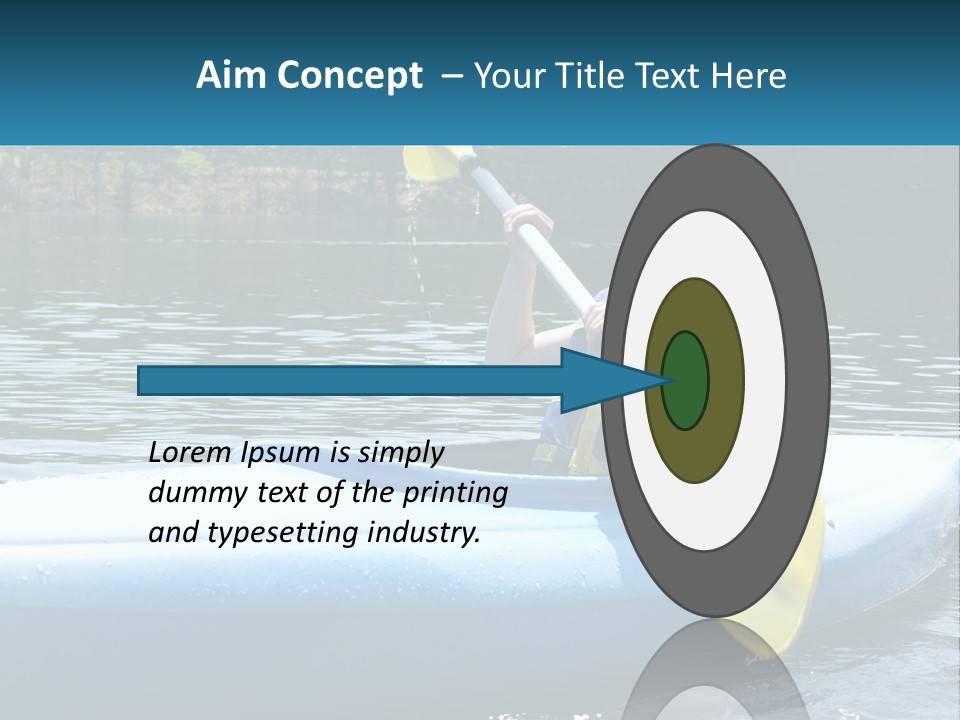 A Young Boy In A Blue Kayak With A Yellow Oar PowerPoint Template