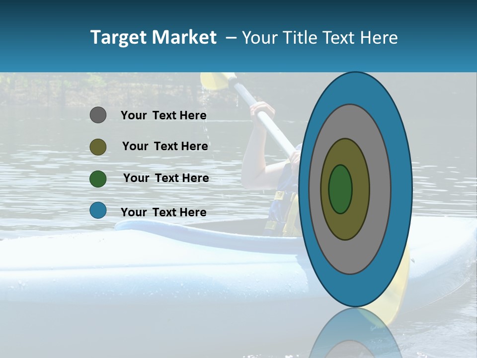 A Young Boy In A Blue Kayak With A Yellow Oar PowerPoint Template