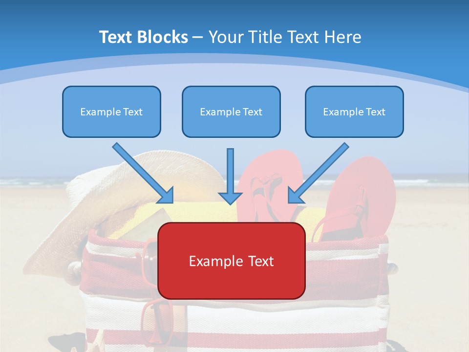 A Red And White Boat On The Beach With A Blue Sky In The Background PowerPoint Template