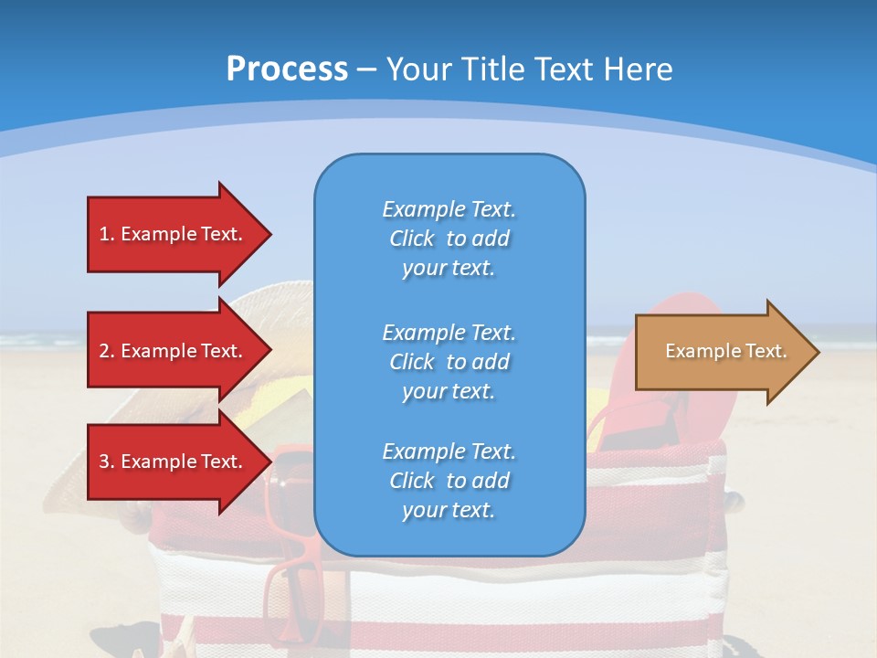 A Red And White Boat On The Beach With A Blue Sky In The Background PowerPoint Template