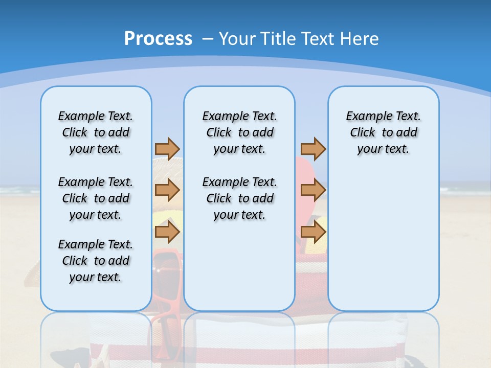 A Red And White Boat On The Beach With A Blue Sky In The Background PowerPoint Template