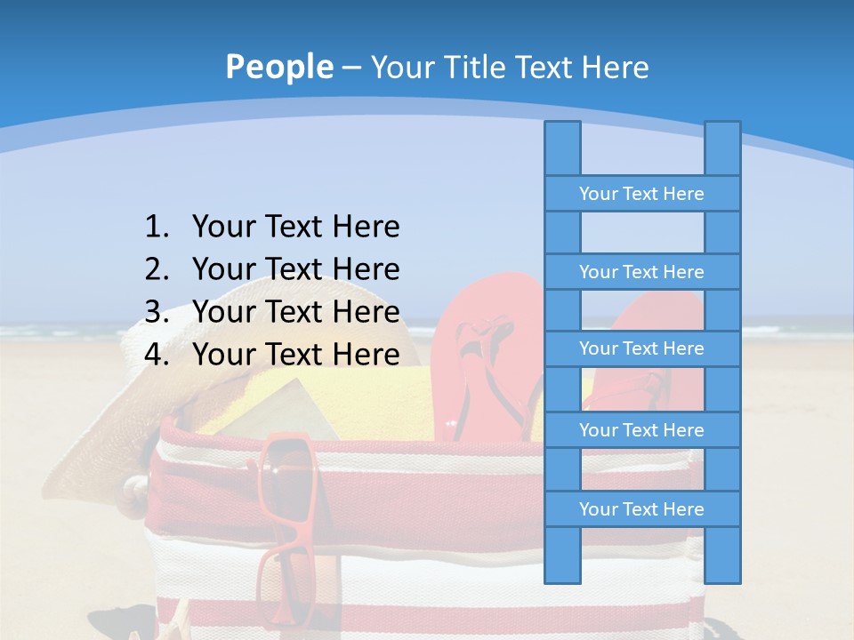 A Red And White Boat On The Beach With A Blue Sky In The Background PowerPoint Template