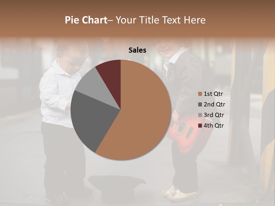 Two Young Boys Standing Next To Each Other Near A Train PowerPoint Template
