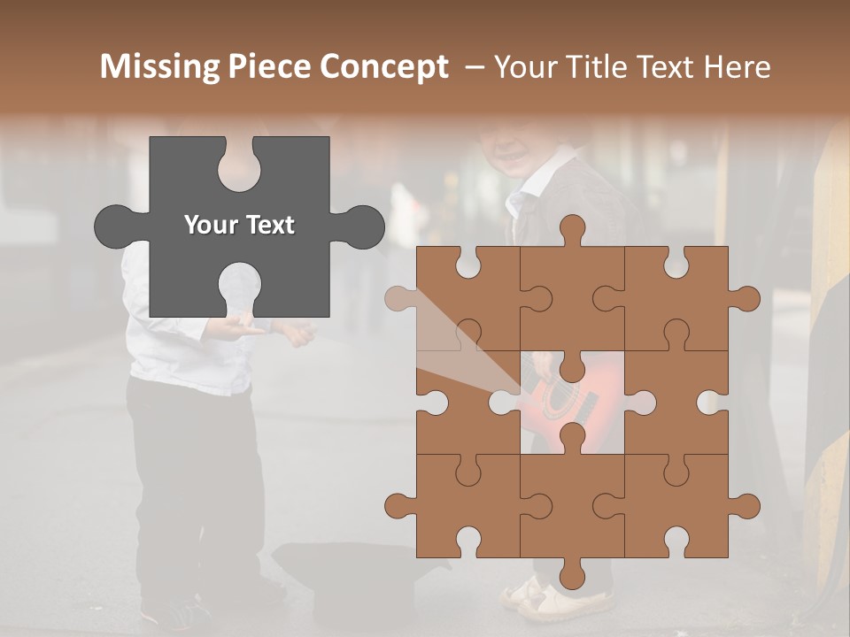 Two Young Boys Standing Next To Each Other Near A Train PowerPoint Template