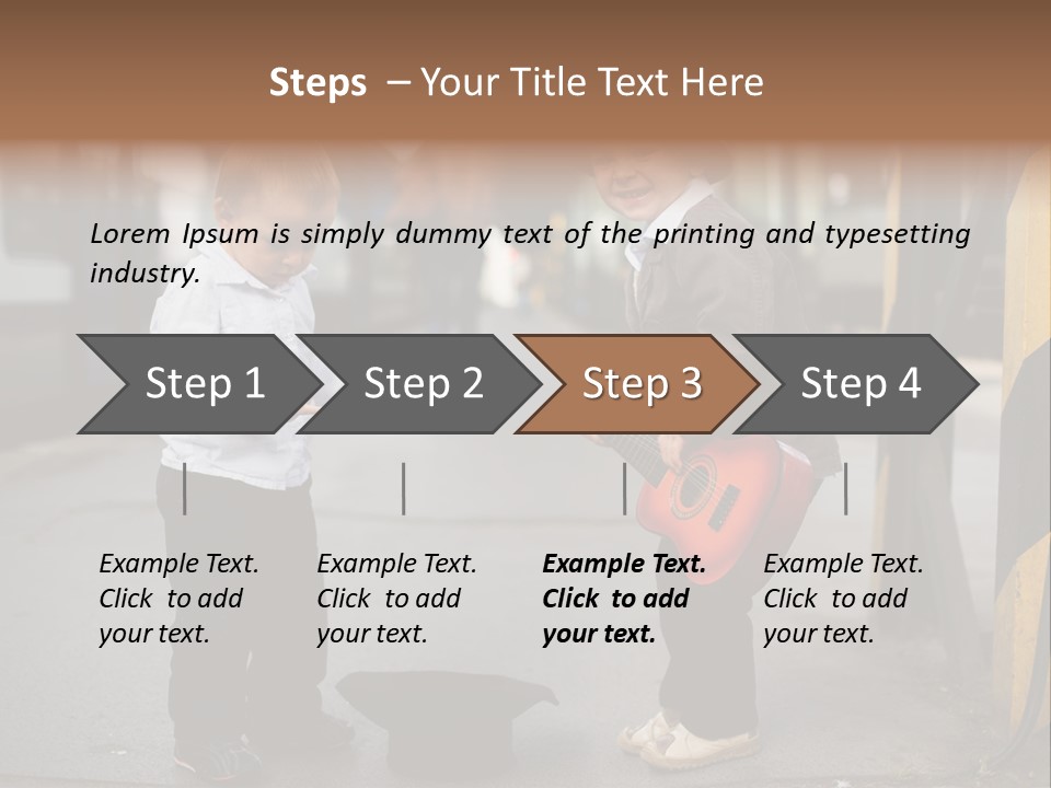 Two Young Boys Standing Next To Each Other Near A Train PowerPoint Template