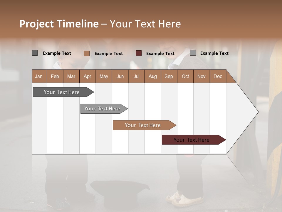 Two Young Boys Standing Next To Each Other Near A Train PowerPoint Template