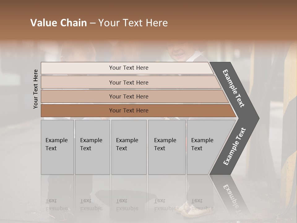 Two Young Boys Standing Next To Each Other Near A Train PowerPoint Template