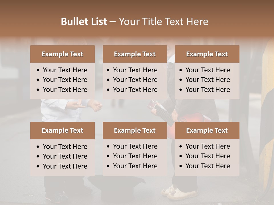 Two Young Boys Standing Next To Each Other Near A Train PowerPoint Template