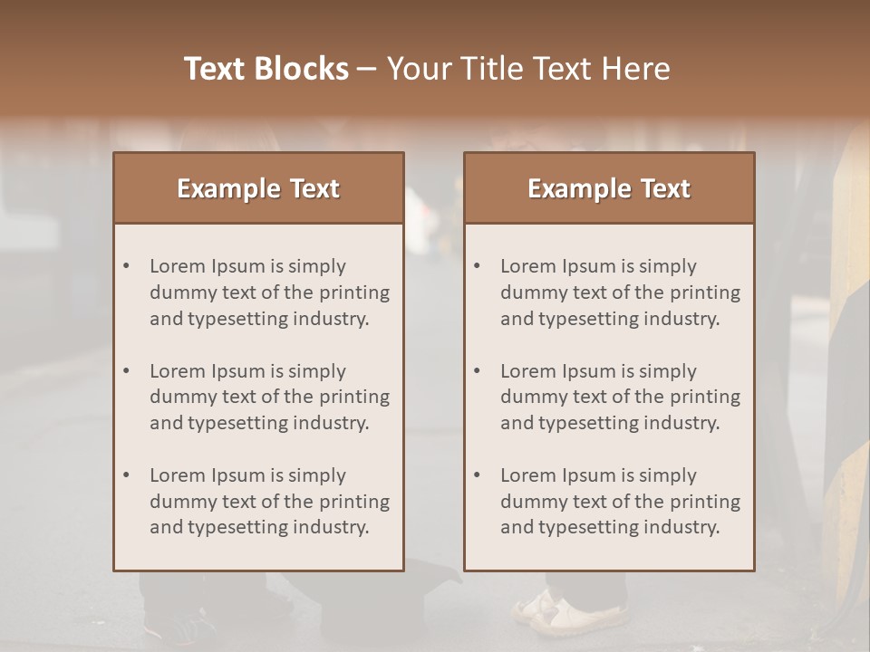 Two Young Boys Standing Next To Each Other Near A Train PowerPoint Template
