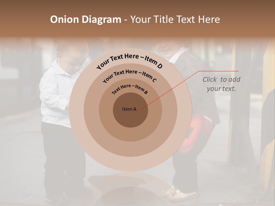 Two Young Boys Standing Next To Each Other Near A Train PowerPoint Template